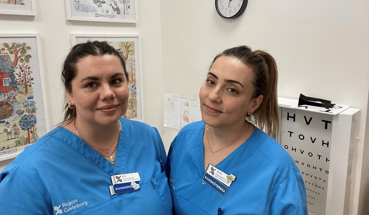 Porträtt på två bc-sköterskor.