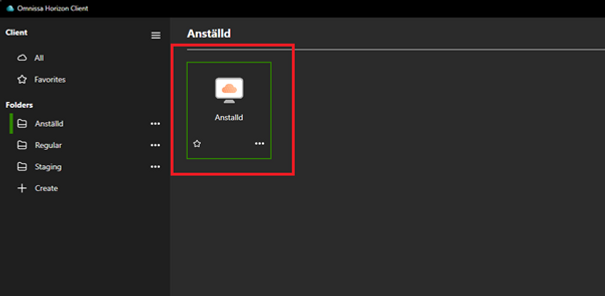 Sk&auml;rmbild Onnissa Horizon Client 